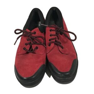 Aerosoles Oxford Files Womens US 10 Red Black Suede Lace-Up Comfort Shoes‎